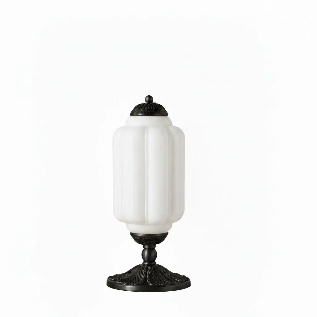 Eloise Grooved Glass Table Lamp - Retro Lighting for Bedroom T288