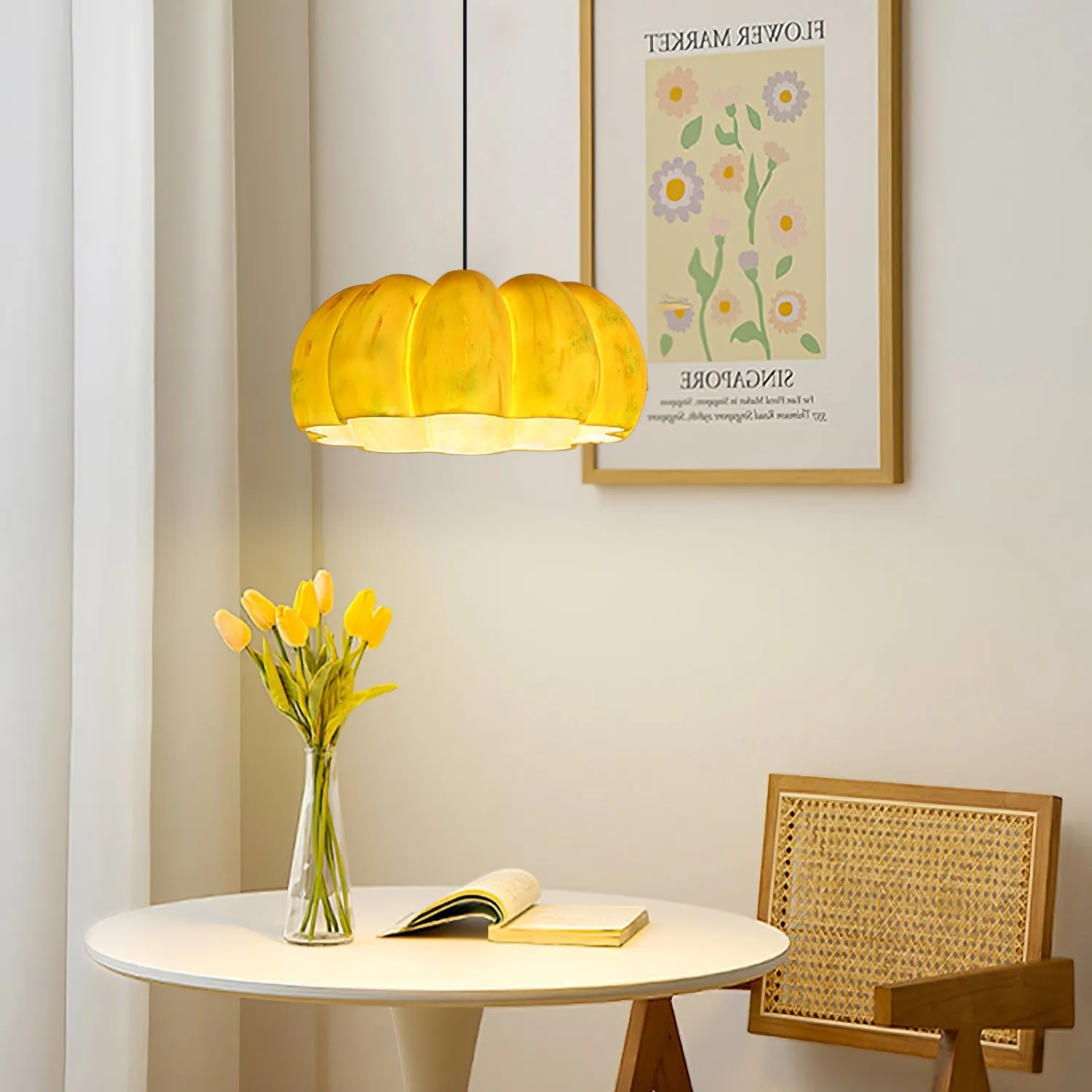 Nordic Rustic Pumpkin Pendant Light S04