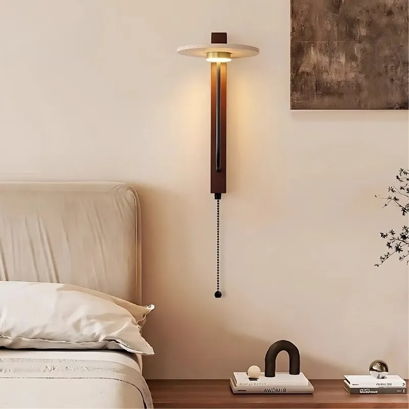 Retro Umbrella LED Wall Light with Solid Wood - Warm Accent Lighting S329