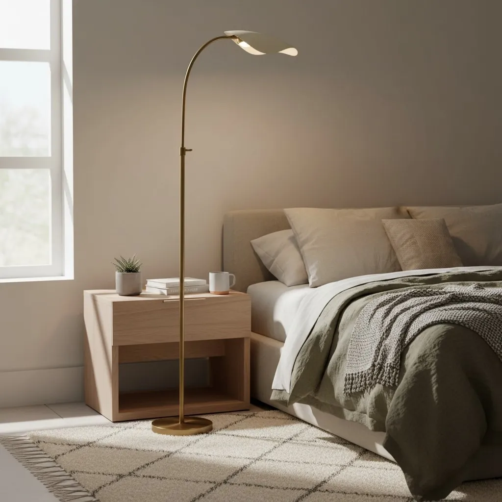 Shella Artistic Floor Light - Elegant Arched Design for Bedroom or Living Room T702