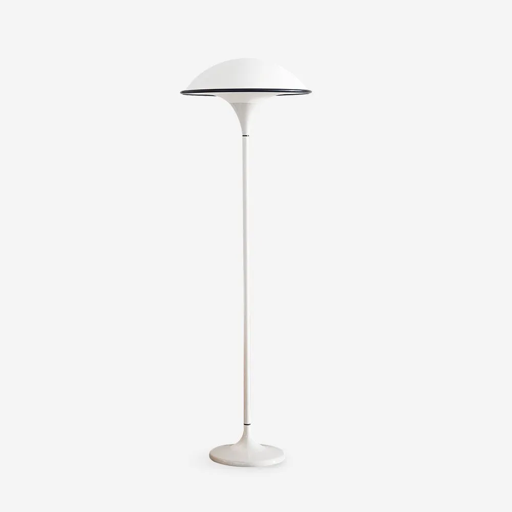 Danish Retro White Flying Saucer Floor Lamp M278