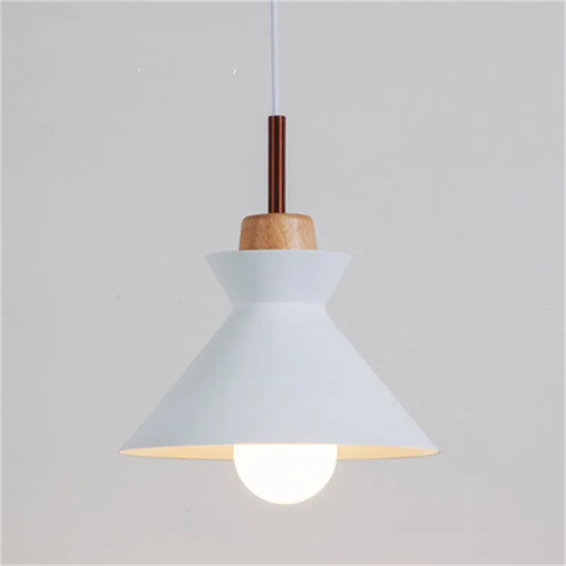 MULTI Scandinavian Metal Wood Macaroon Pendant Light for Bedroom S32