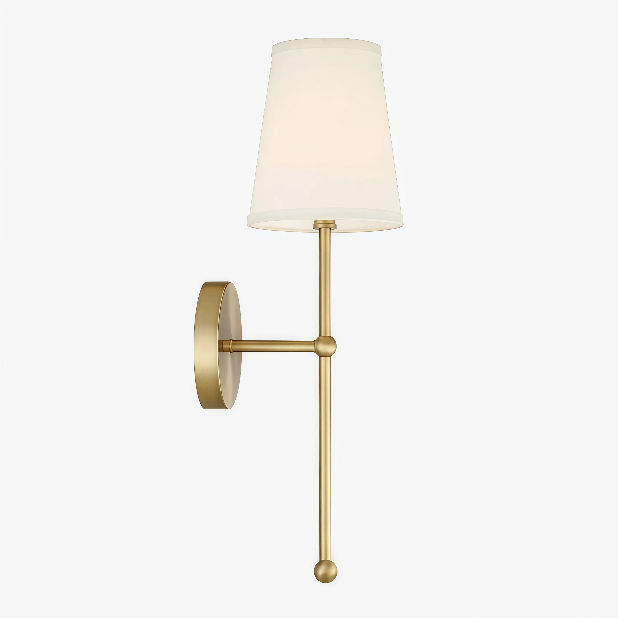 Meshara Minimalist Gold Wall Lamp - Metal and Fabric Material for Living Room T1176