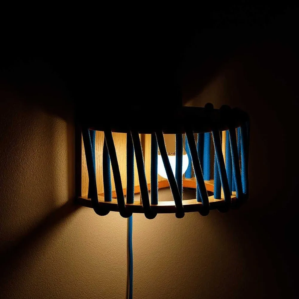 Macaron Rope-wrapped Wooden Wall Lamp S190