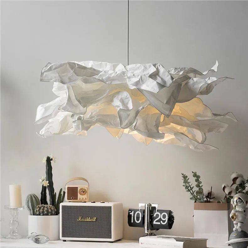 Cloud Shape Pendant Light Minimal Paper - Bedroom Ambient Lighting S137