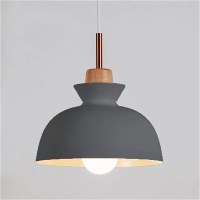 MULTI Scandinavian Metal Wood Macaroon Pendant Light for Bedroom S32