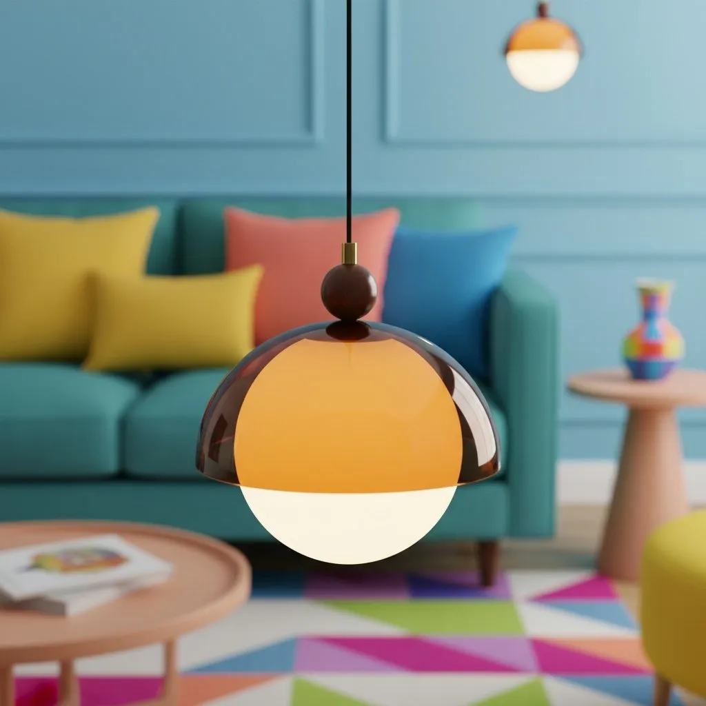 Afterglow Sunset Vintage Pendant - Glass Shade Lamp for Dining Room T556