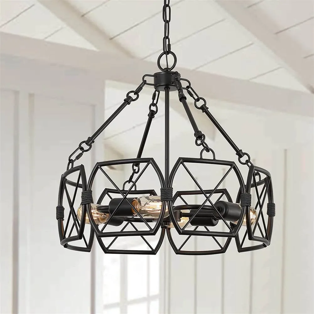 Rustic Industrial Cage Pendant Light S151