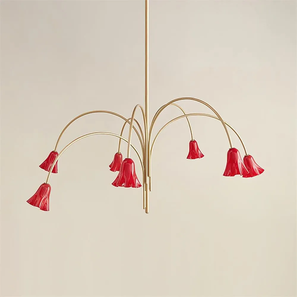 Bellina Lily Glass Flower Chandelier - Romantic Lighting for Interior T280