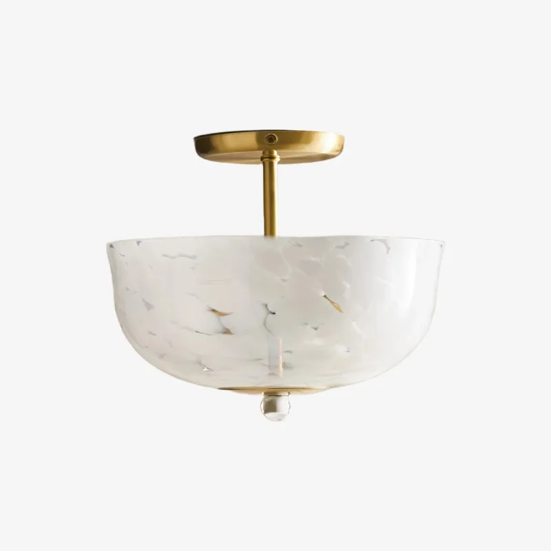 Clea Rounded Glass Flush Mount - Dotted Shade for Bedroom and Hallway Lighting T711