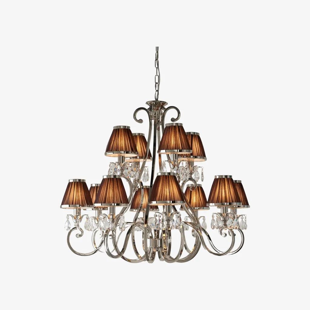 Talonis Multi-light Fabric Chandelier - Elegant Metal Curved Arms for Dining and Living T932