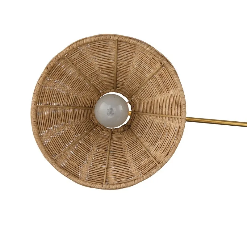 Welanery Swing Arm Rattan Wall Sconce - Farmhouse Style Lamp for Bedside Reading T1210