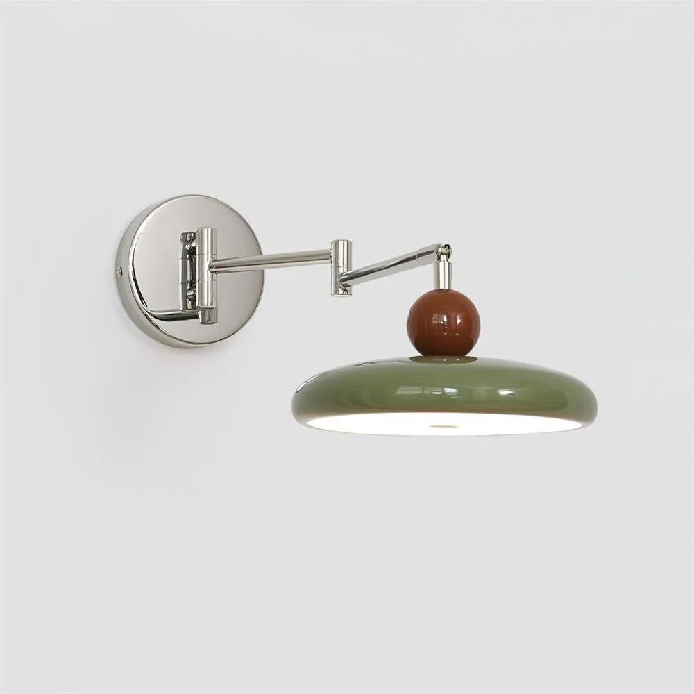Cream Style Adjustable Swing Arm Disc Reading Wall Lamp M141