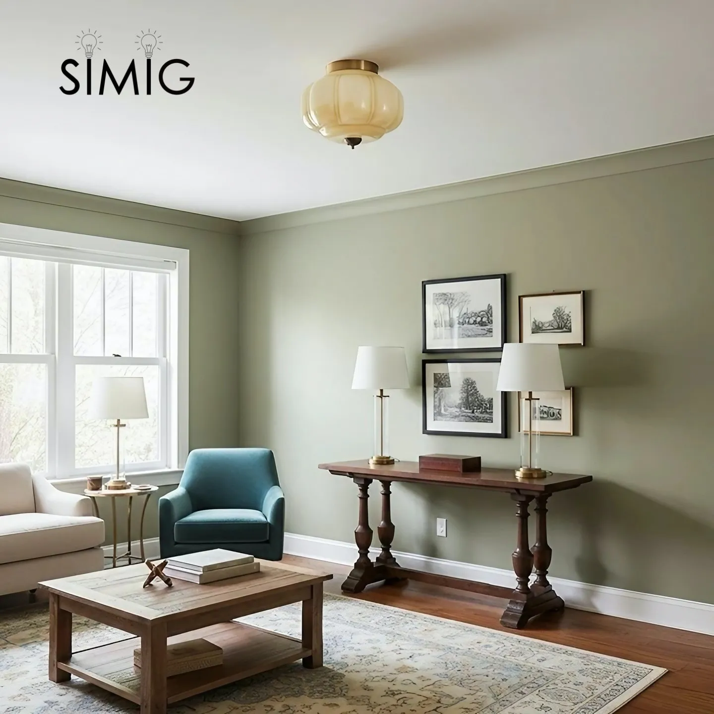 Eloise Ceiling Light - Elegant Retro Brass Ceiling Light for Living Room G55