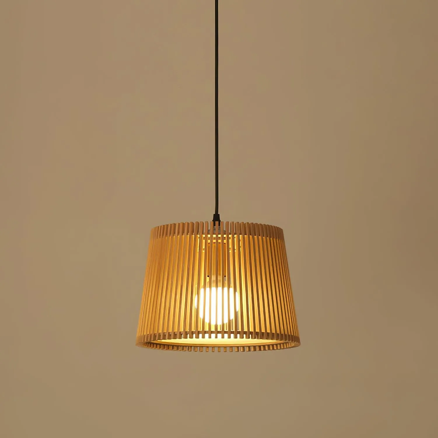 Wooden Log Color Cage Pendant Light M319