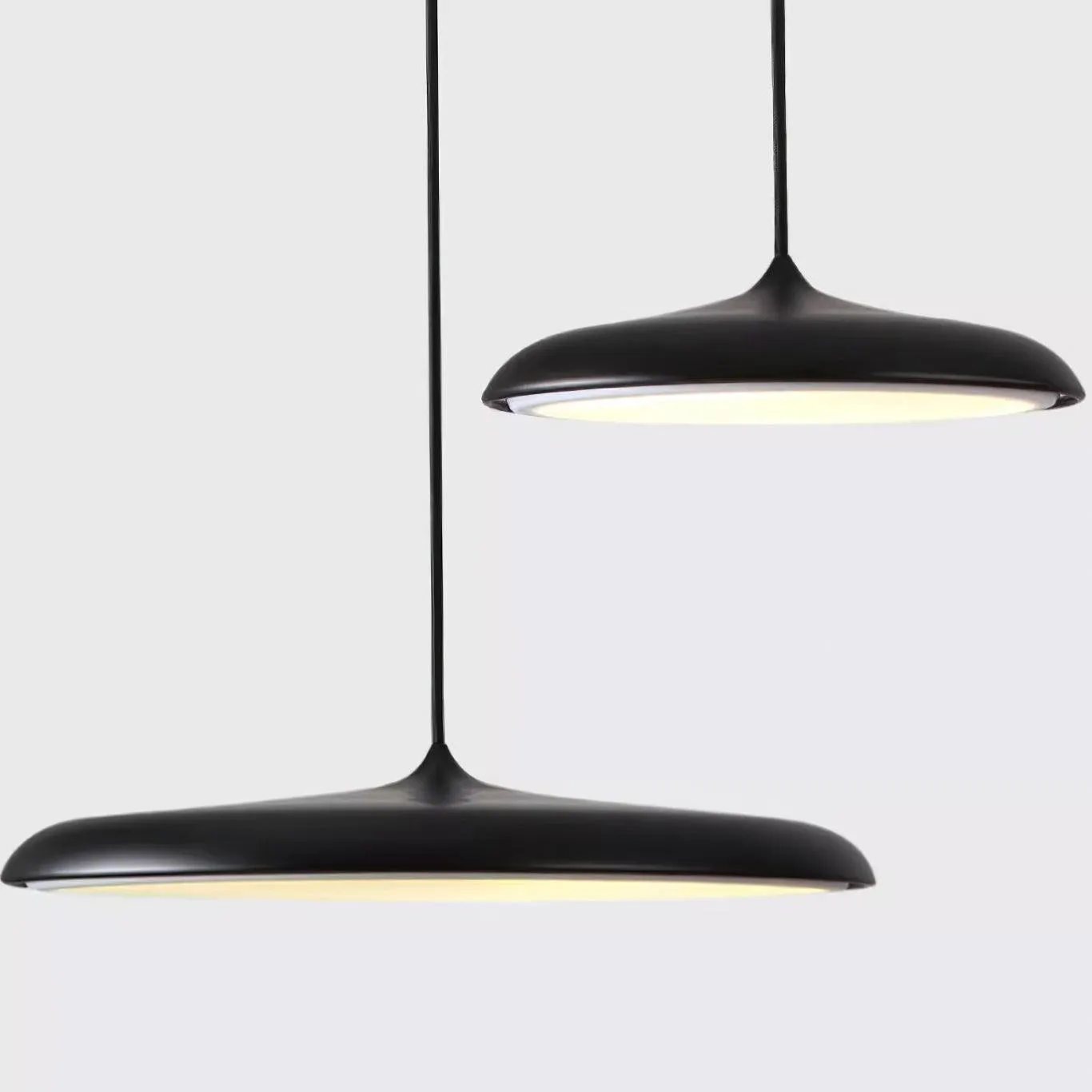 Modern Metal Saucer Pendant Light – Slim Design with LED Lighting M45