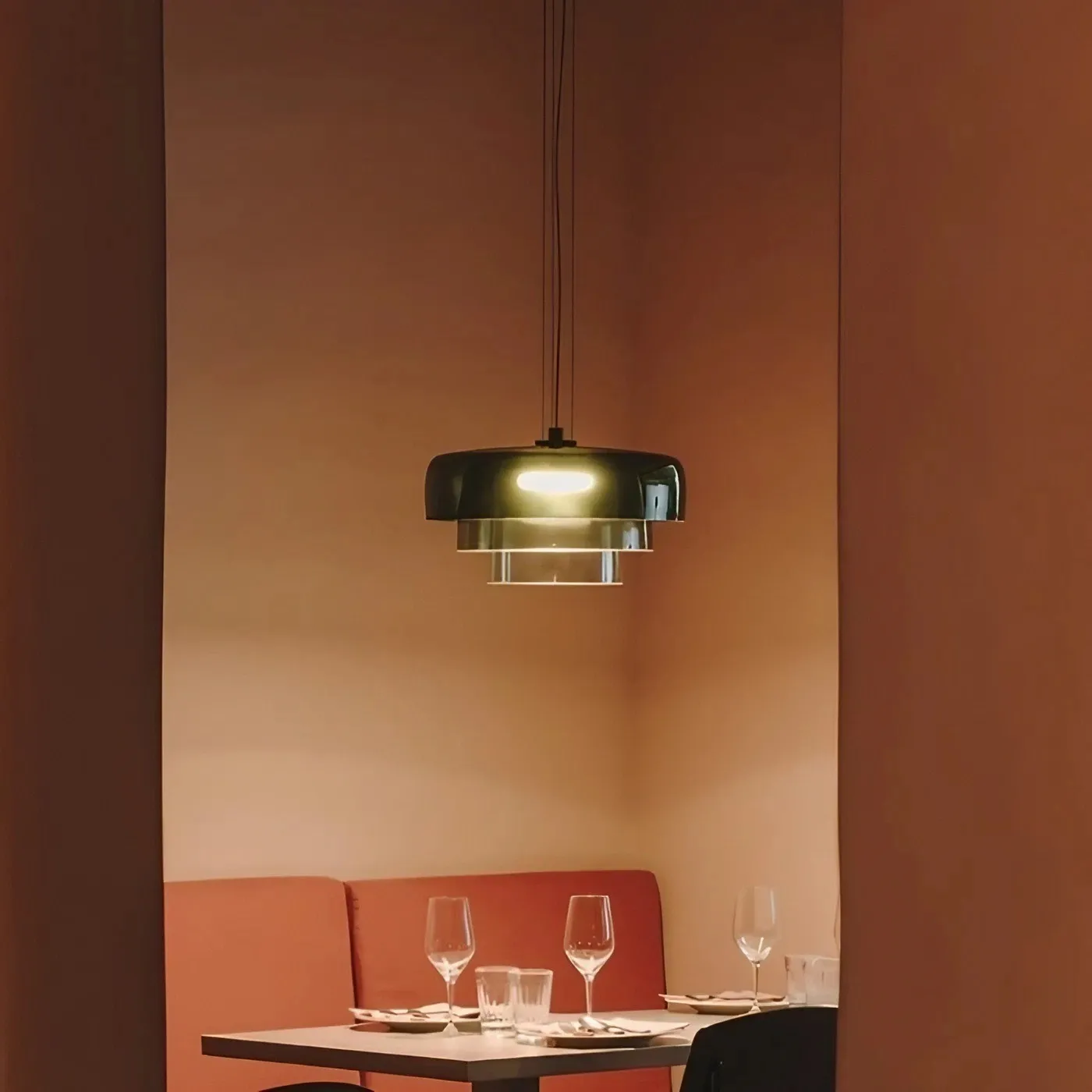 Lark 3 Shade Modern Glass Pendant Light