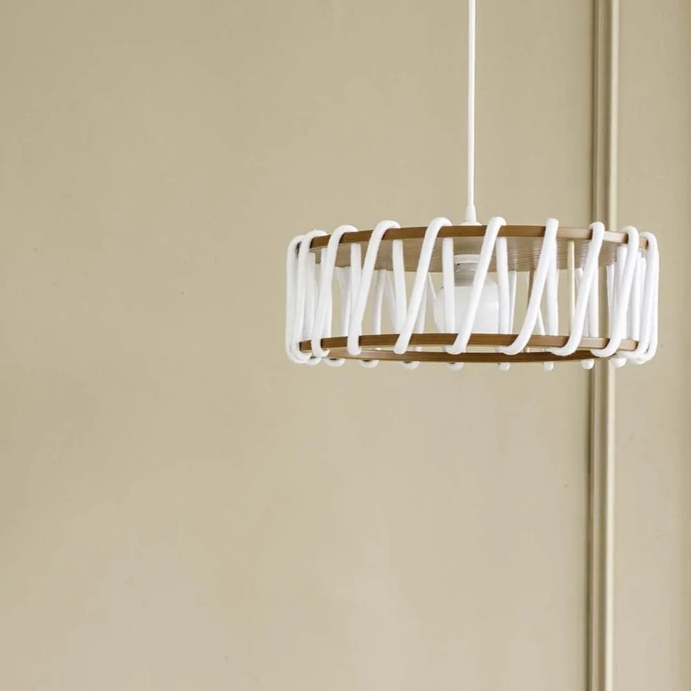 Macaron Rope-wrapped Wooden Pendant Lamp S179