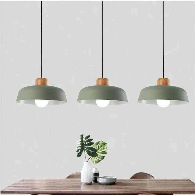 Scandinavian Metal Pendant Light with Macaroon Bowl Shape S33