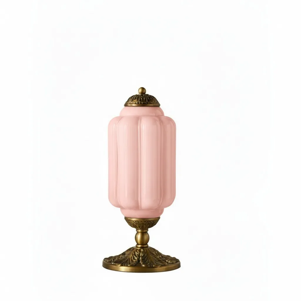 Eloise Curved Glass Retro Table Lamp - Vintage Bedside Lighting G71