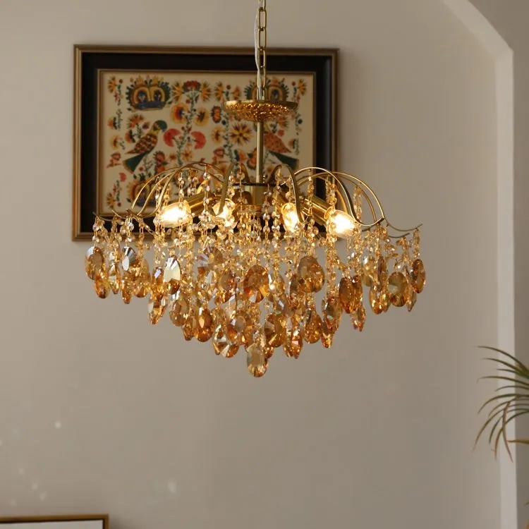 Vintage Sumptuous Teardrop Crystal Chandelier T258