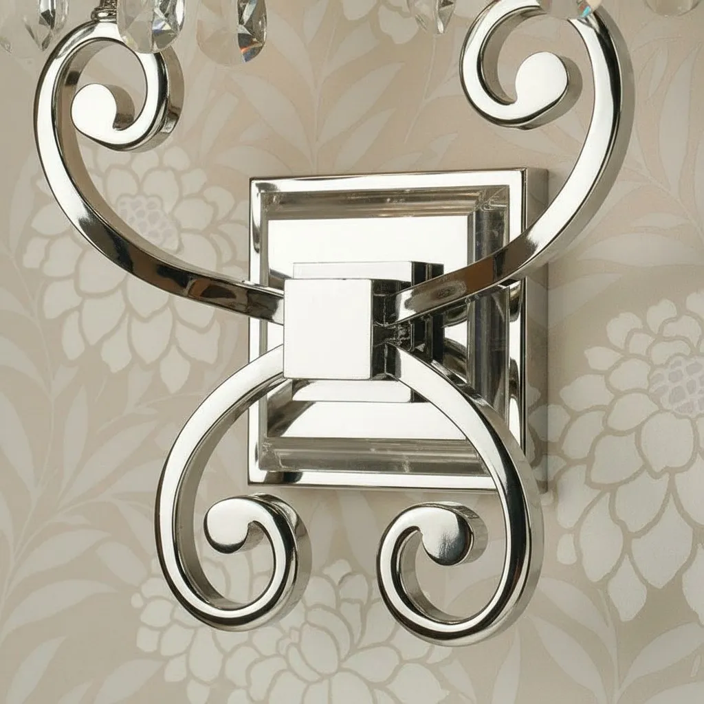 Talonis Luxury Crystal Wall Sconce - Chrome Finish Frame for Bedrooms and Home Décor T965