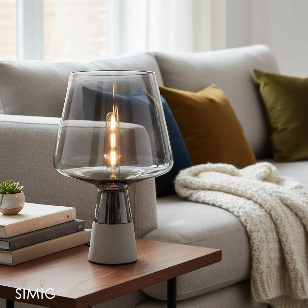 Glass Table Lamp - Glass Dome Nordic Design for Bedroom