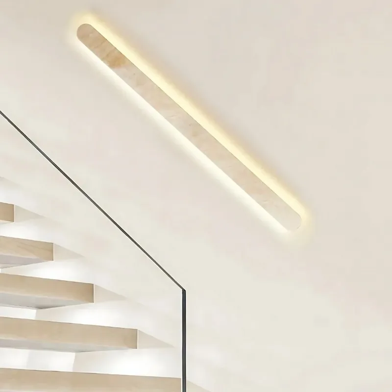 Waterproof LED Long Strip Travertine Wall Lamp - Japanese Style Minimalism S325