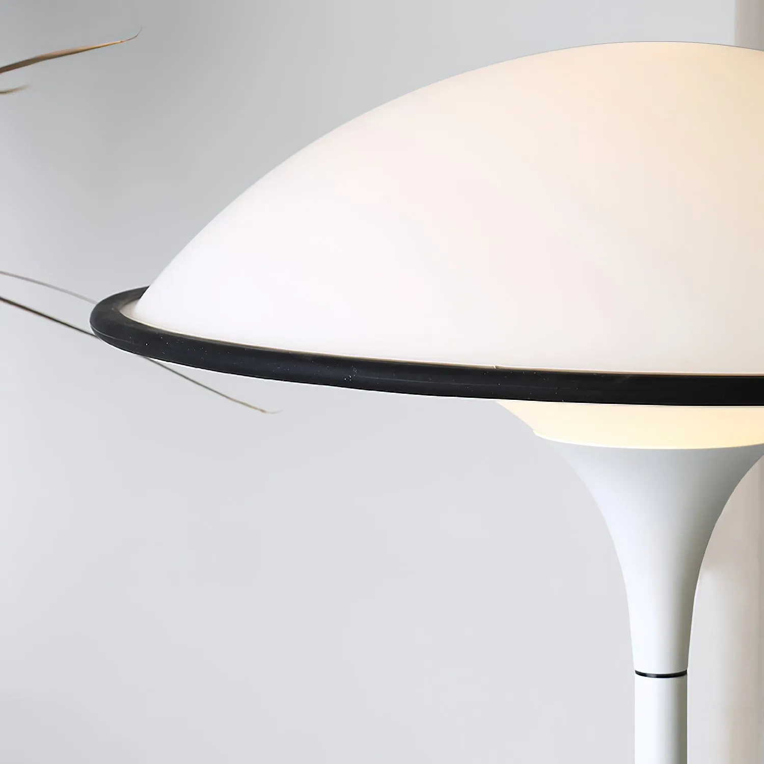 Danish Retro White Flying Saucer Floor Lamp M278