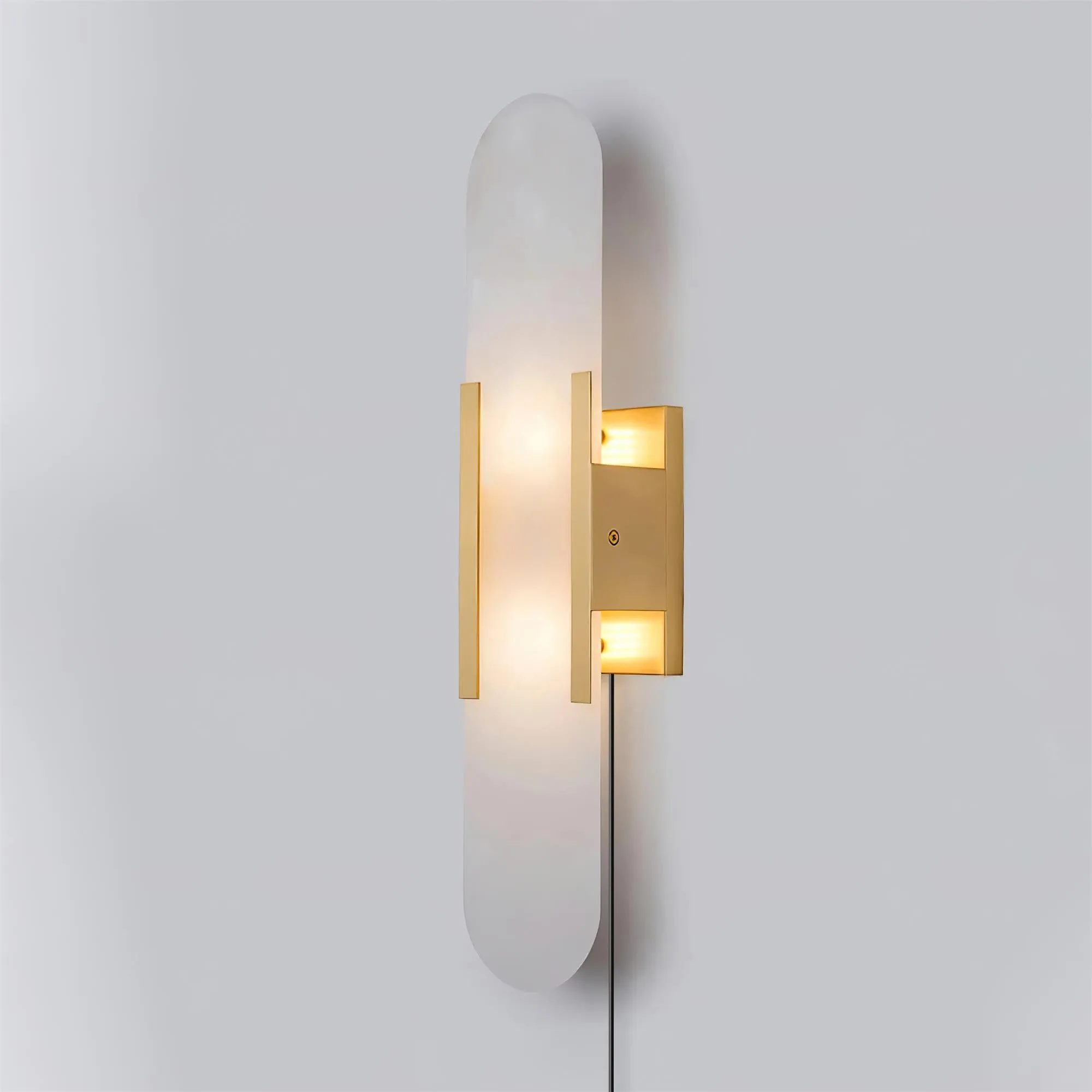 Alabaster Elongated Plug In Wall Lamp M135
