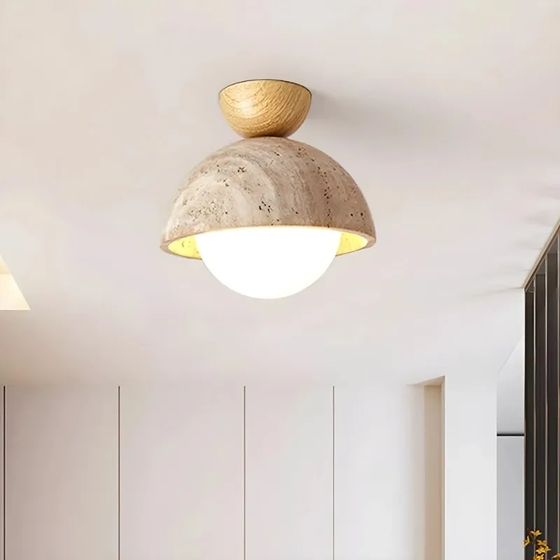 Modern Semicircular Ceiling Light – Travertine Retro Finish S296
