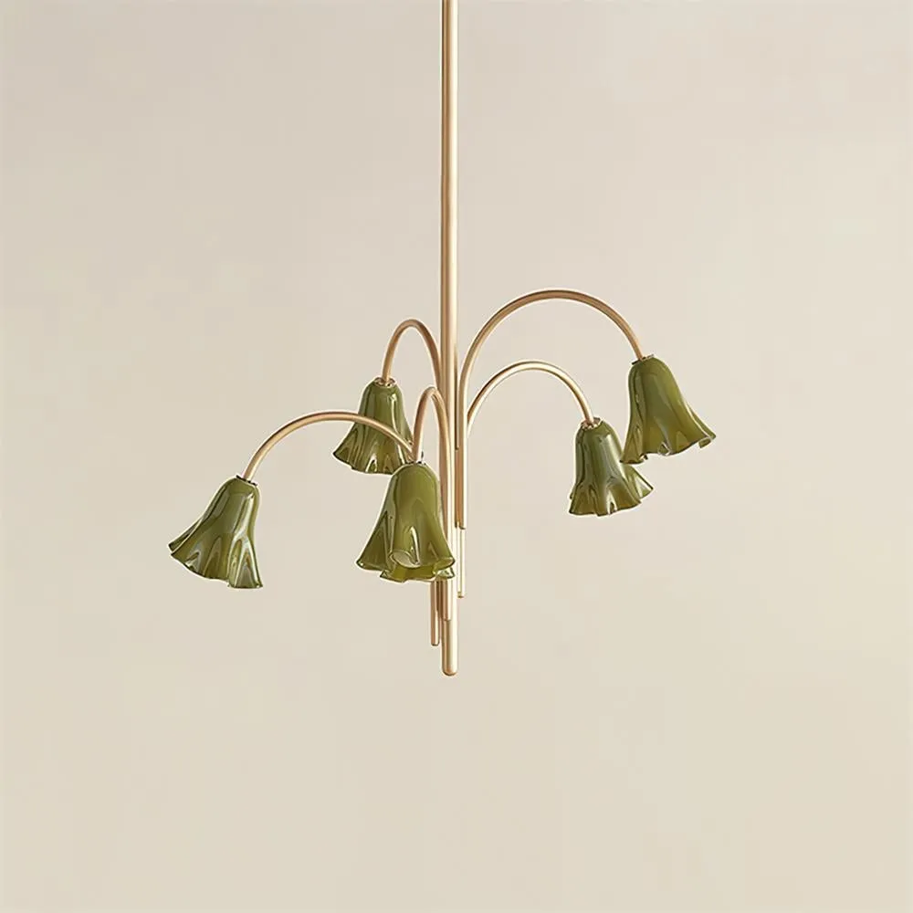 Bellina Lily Glass Flower Chandelier - Romantic Lighting for Interior T280