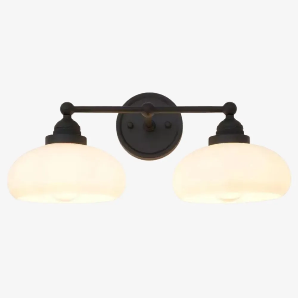 Riven Milk White Glass Globe Industrial Wall Lamp - Stairway Safety Light T1060