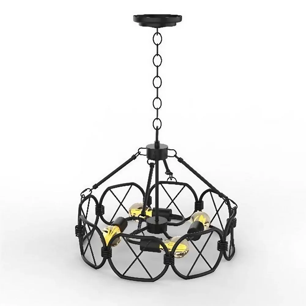 Rustic Industrial Cage Pendant Light S151