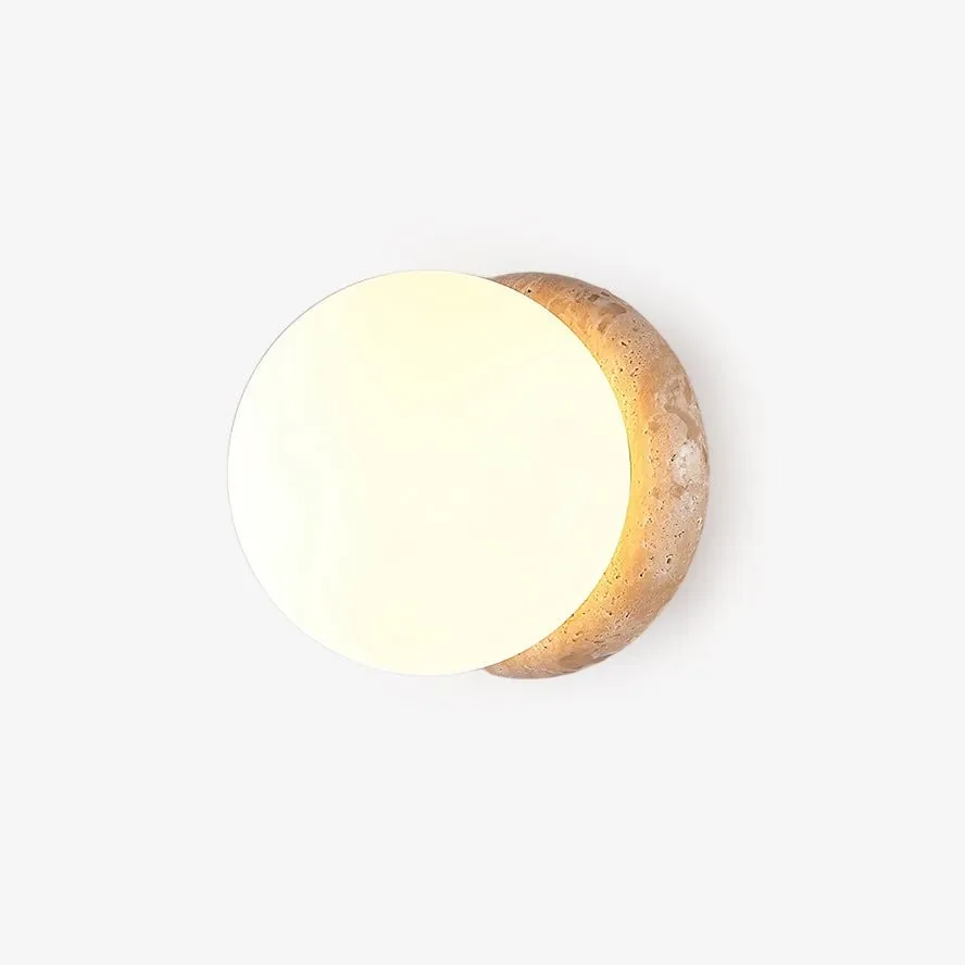 Japanese Style Wabi-Sabi Travertine Spherical Wall Lamp M575