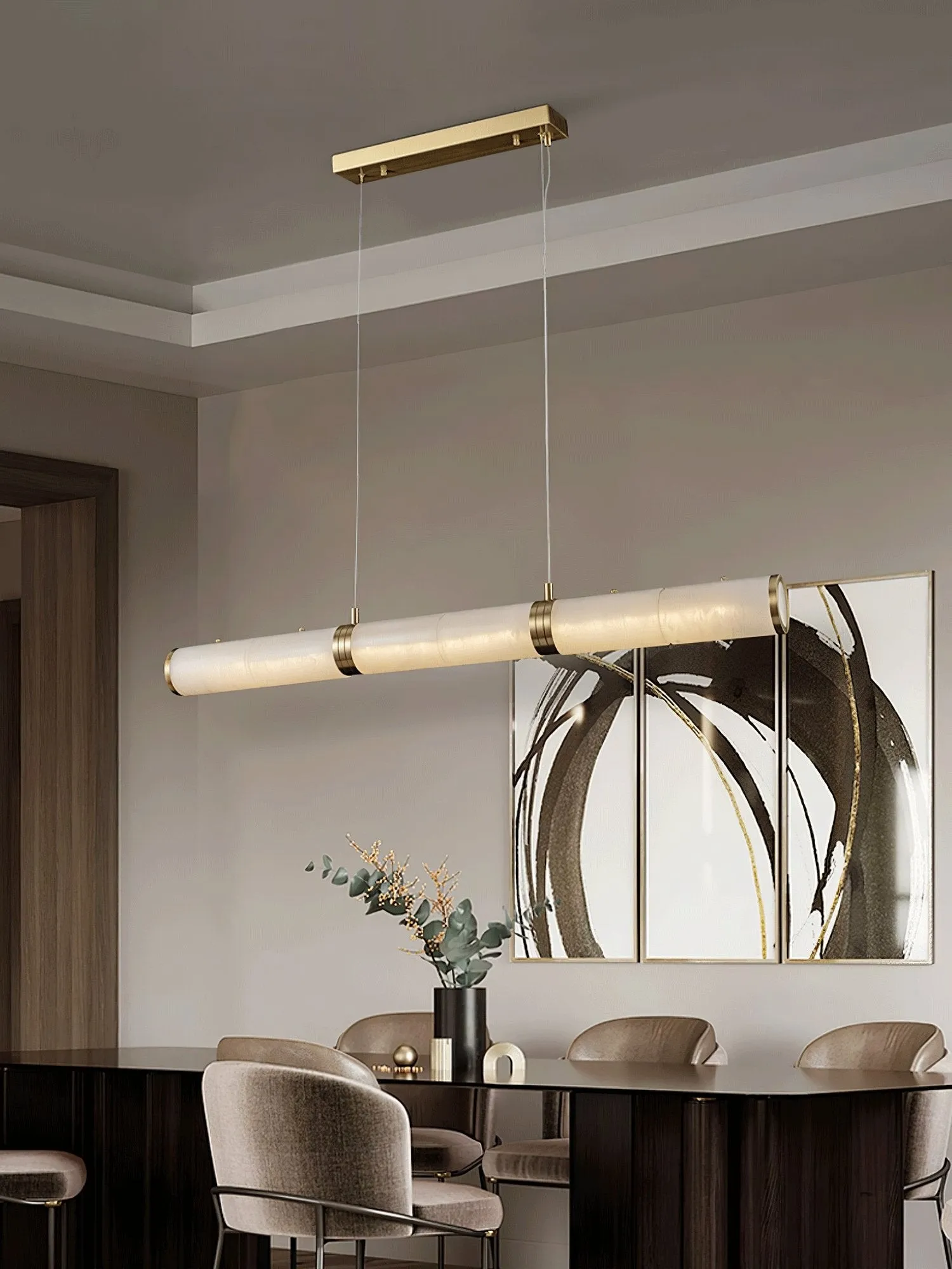 Luxurious Alabaster Beam Pendant Light M581