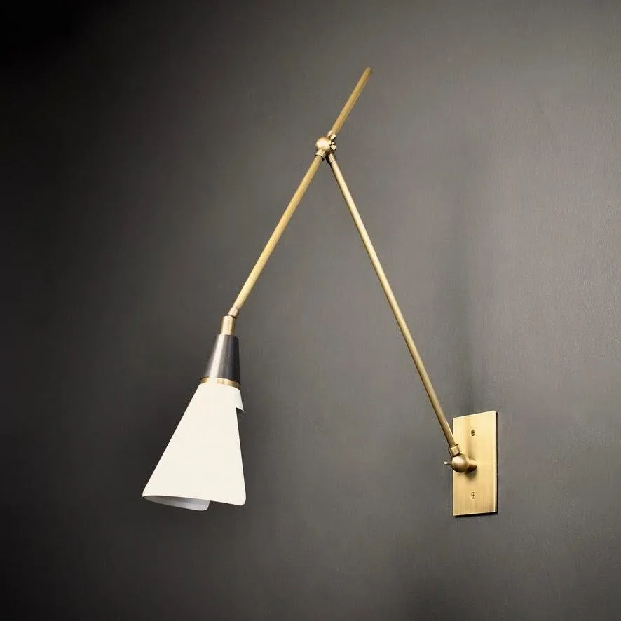 Vintage Metal Adjustable Swing Arm Wall Lamp G37
