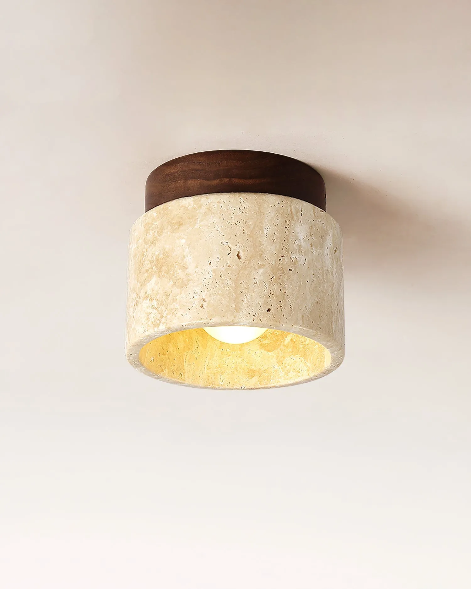 Travertine and Wood Design - Nordic Ceiling Light for Modern Spaces M98