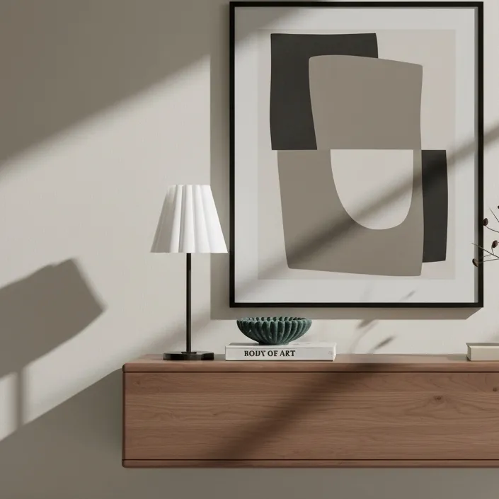 Ruffmeto Transitional Slim Table Lamp - Sculptural Shade Lighting for Living Room or Bedroom T672