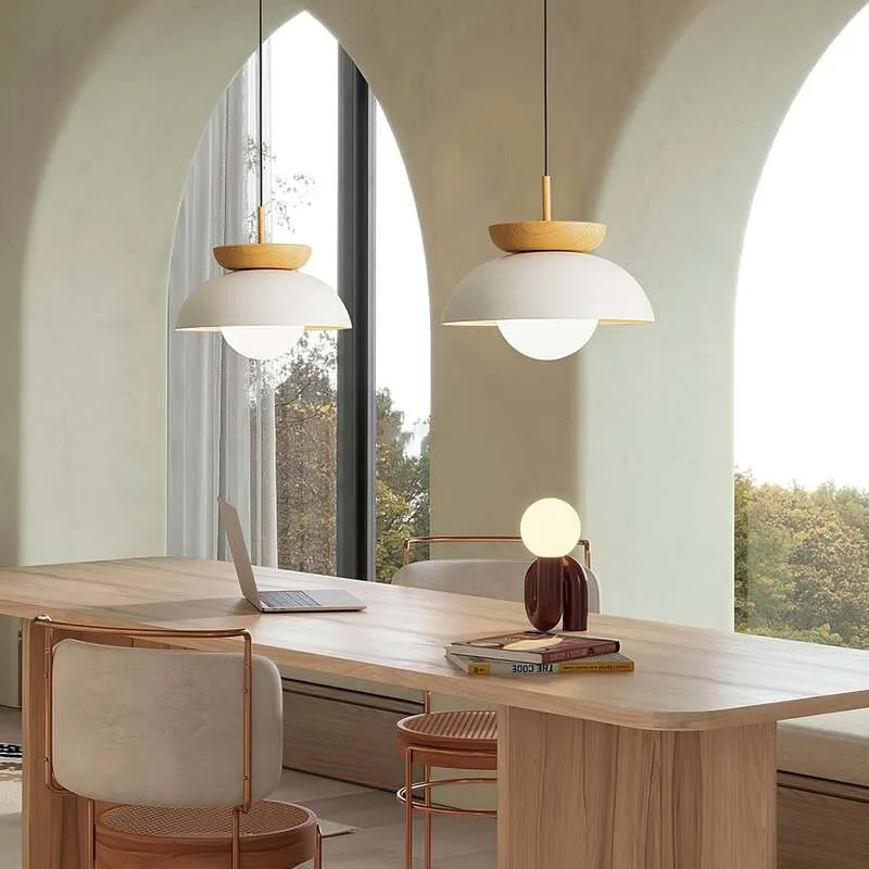 Nordic Semi Wooden Pendant Light S63