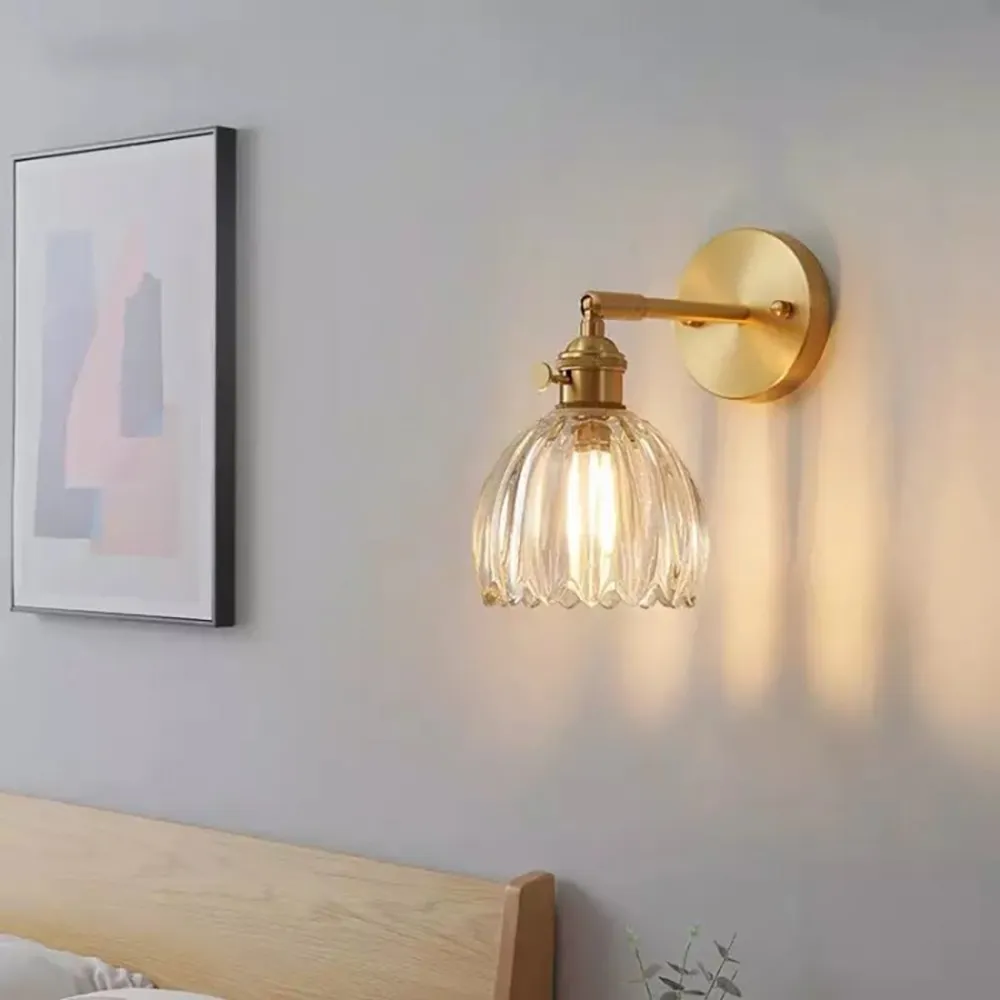 Retro Glass Flower Bud Tulip Wall Lamp S120