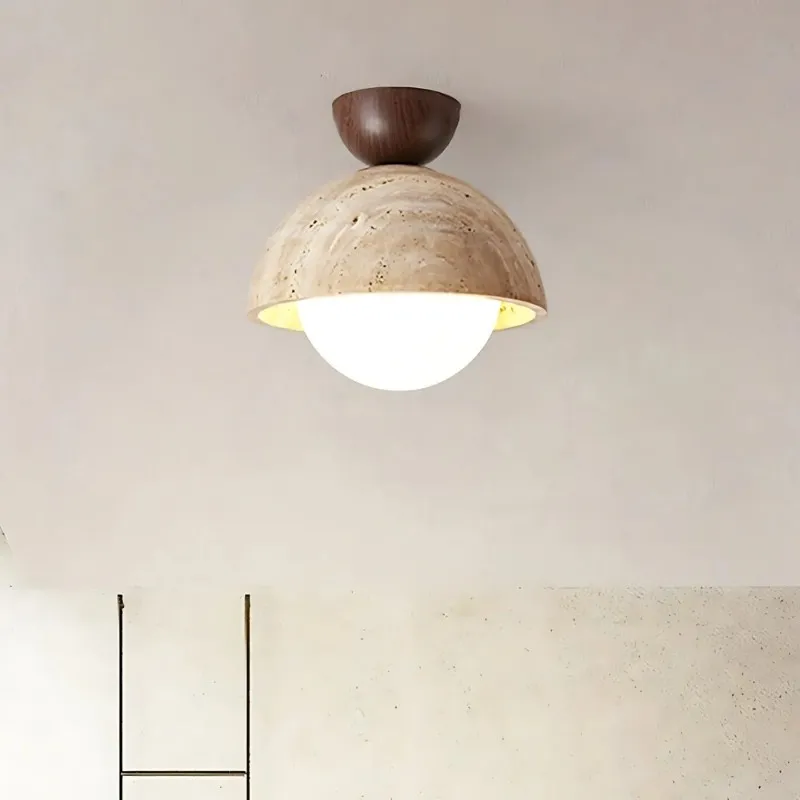 Modern Semicircular Ceiling Light – Travertine Retro Finish S296