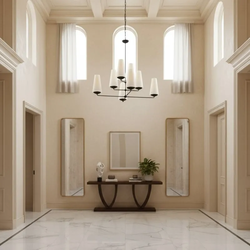 VertiFount Chandelier – Layered Metal Design for Open Interiors T566