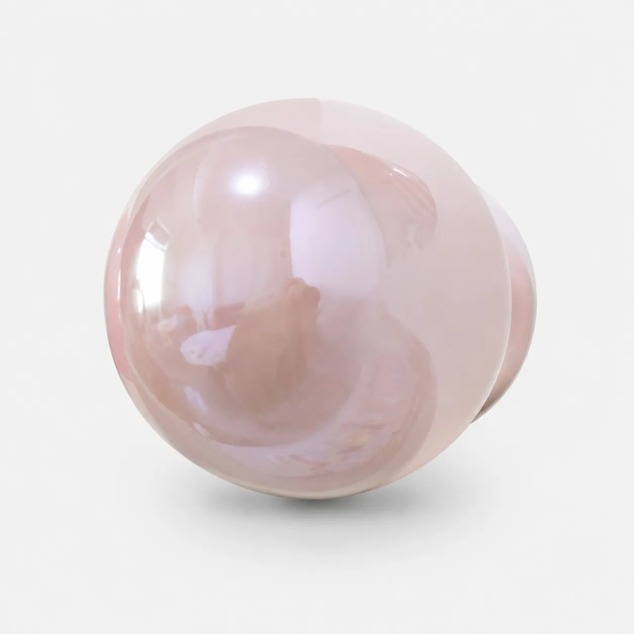 Blush pink ceramic cabinet knob side detail