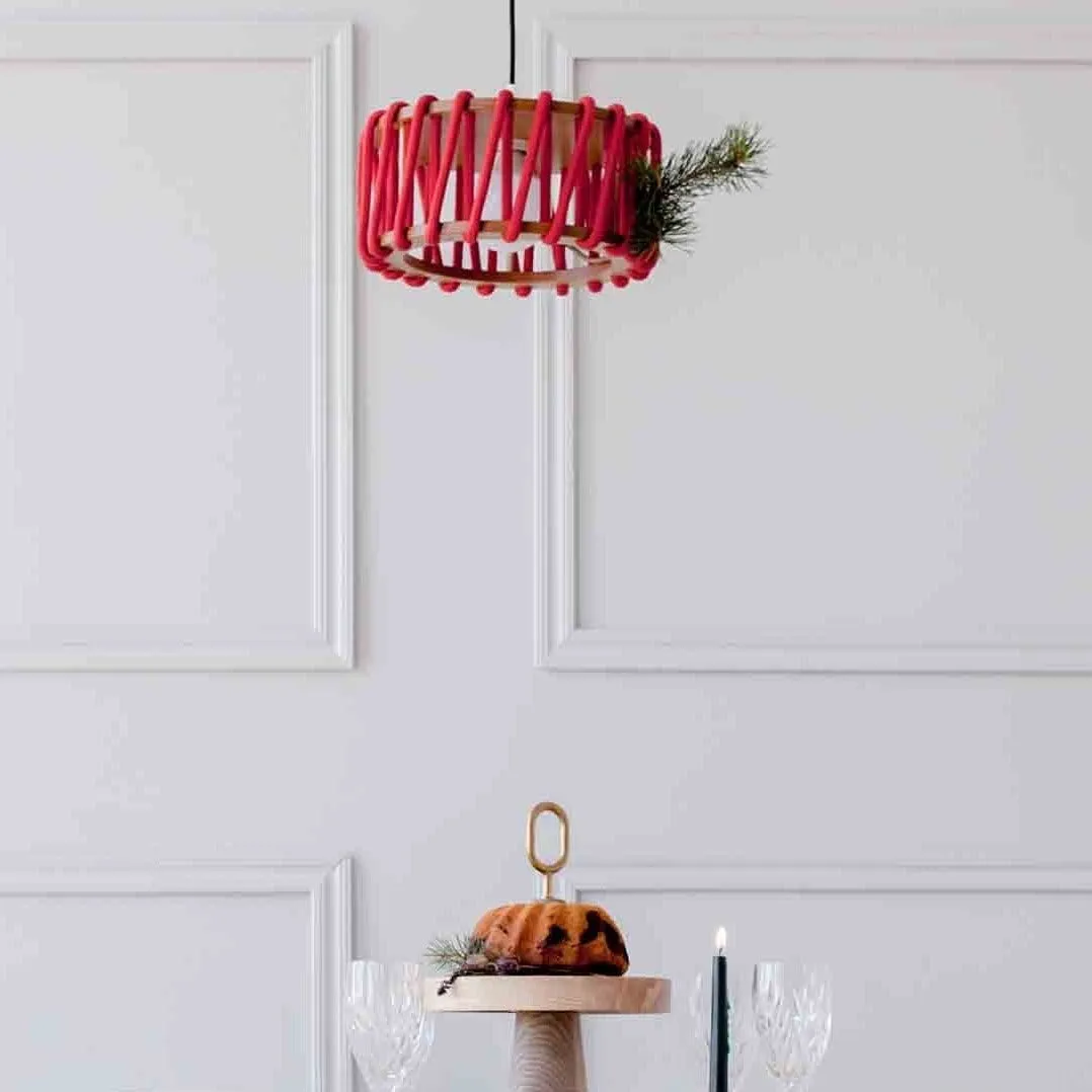 Macaron Rope-wrapped Wooden Pendant Lamp S179