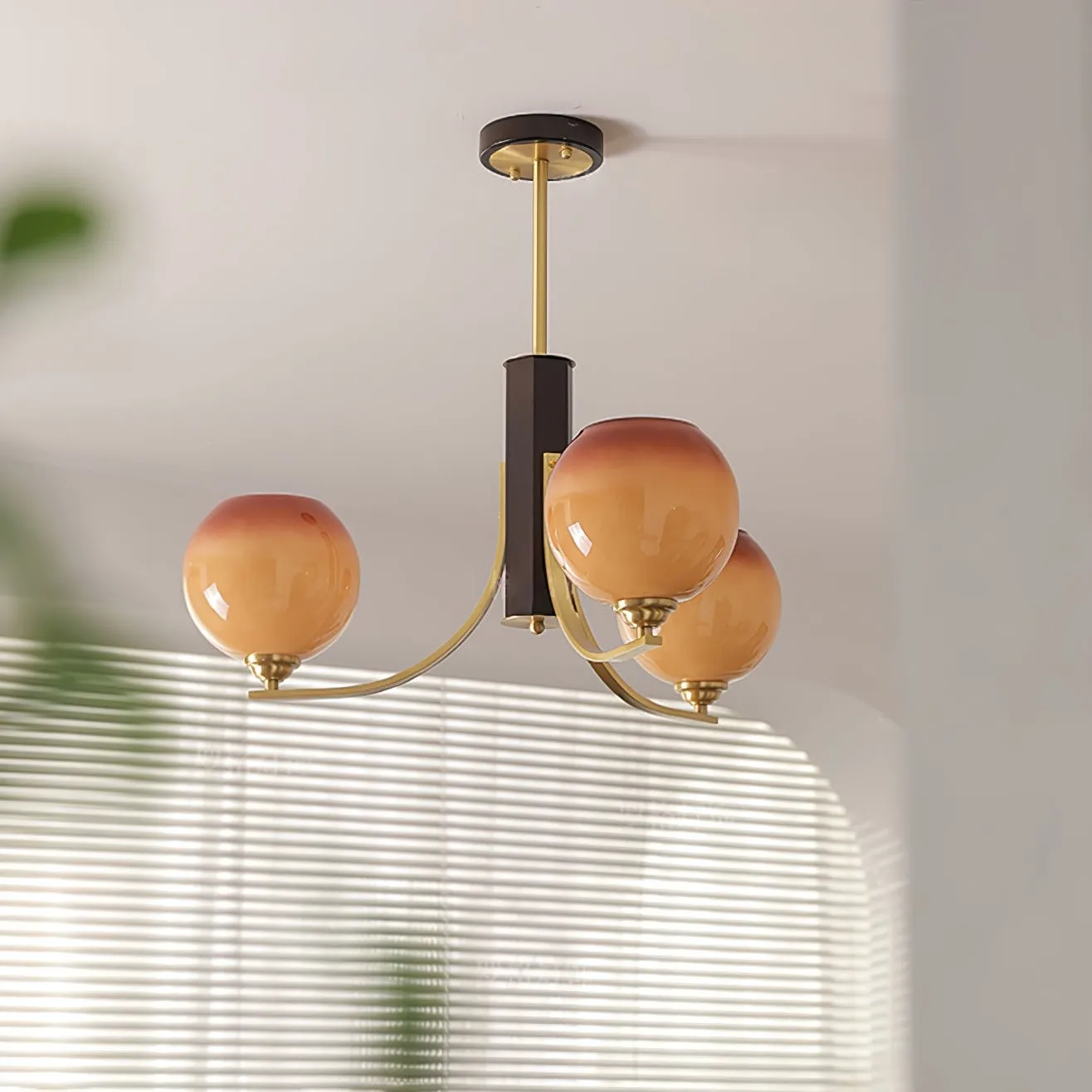 Vintage Caramel Globe Chandelier M398