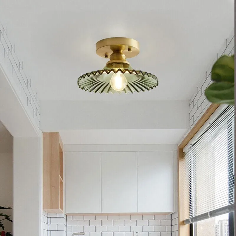 Japanese Retro Glass Ceiling Lamp For Bedroom Hallway S62