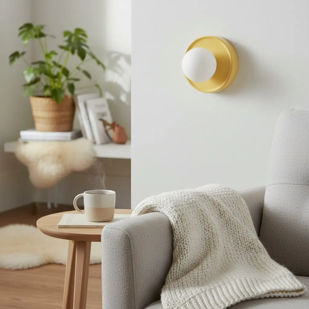 Solna Round Wall Lamp - Modern Glass and Ceramic for Bedroom T745