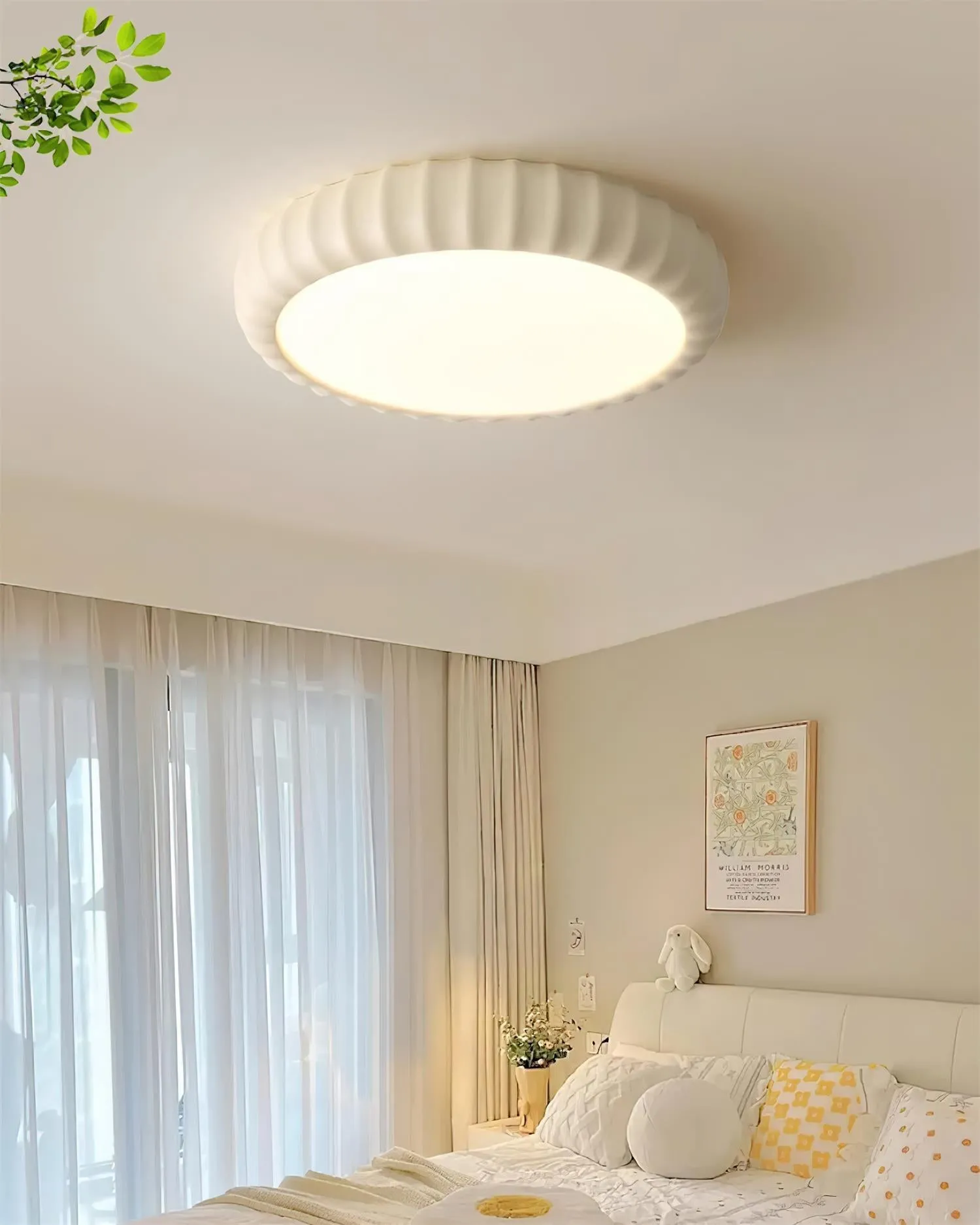 Simple Cream Style Wave Round Ceiling Light M145