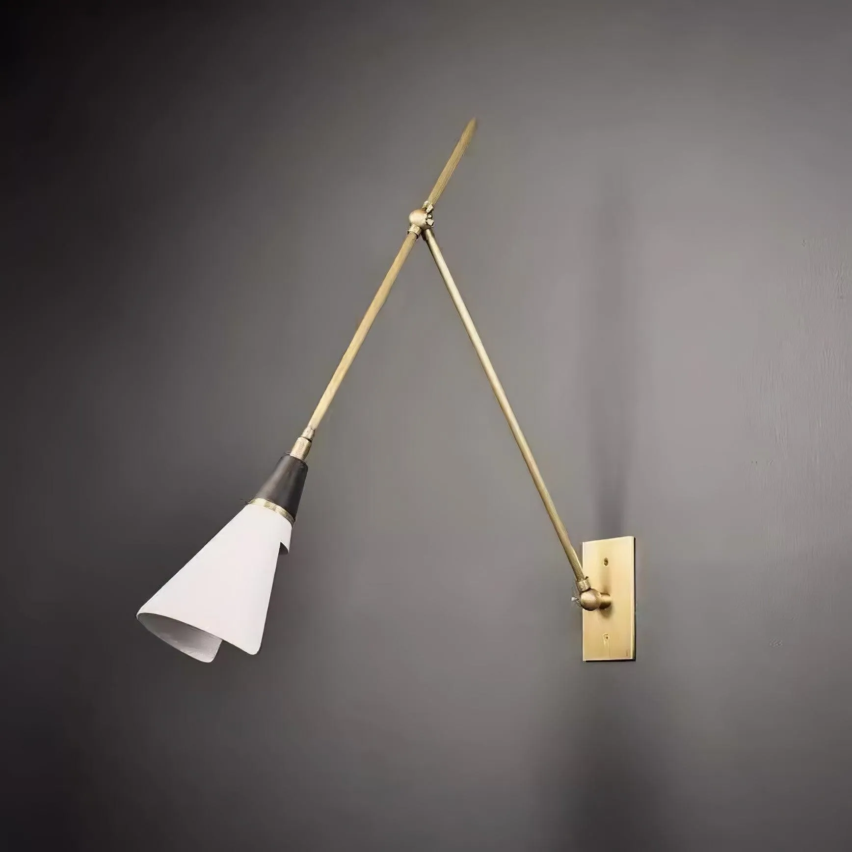 Vintage Metal Adjustable Swing Arm Wall Lamp G37